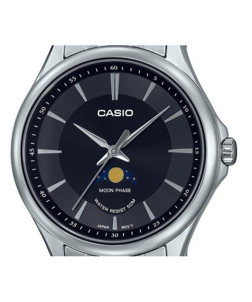 Casio Standard Analoge Mondphase schwarzes Zifferblatt Quarz MTP-M100D-1A Herrenuhr