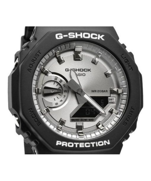 Casio G-Shock Analog Digital Schwarz und Silber Harzarmband Quarz GA-2100SB-1A 200M Herrenuhr