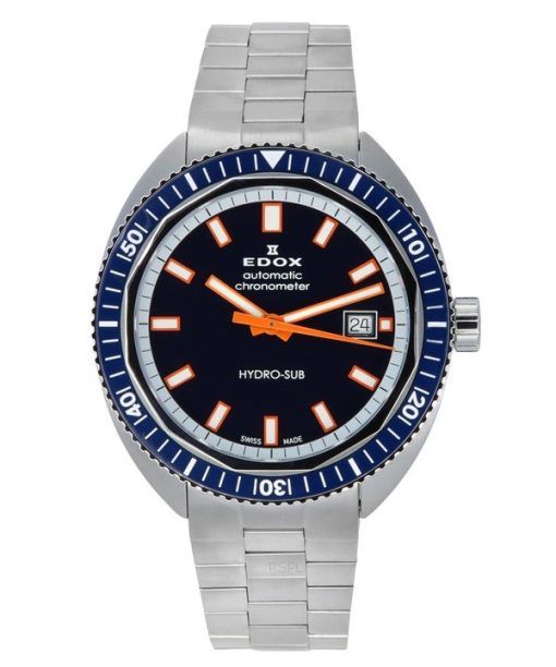 Edox Hydro-Sub Automatik-Chronometer, limitierte Auflage, blaues Zifferblatt, Taucheruhr 80128 3BUM BUIO 300M, Herrenuhr