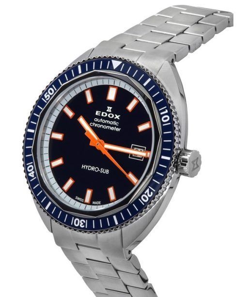 Edox Hydro-Sub Automatik-Chronometer, limitierte Auflage, blaues Zifferblatt, Taucheruhr 80128 3BUM BUIO 300M, Herrenuhr