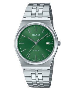 Casio Standard Analog Edelstahl grünes Zifferblatt Quarz MTP-B145D-3AV Unisex-Uhr