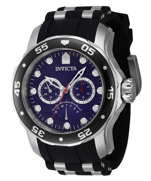 Invicta Pro Diver Retrograde GMT blaues Zifferblatt Quarz 46967 100M Herrenuhr