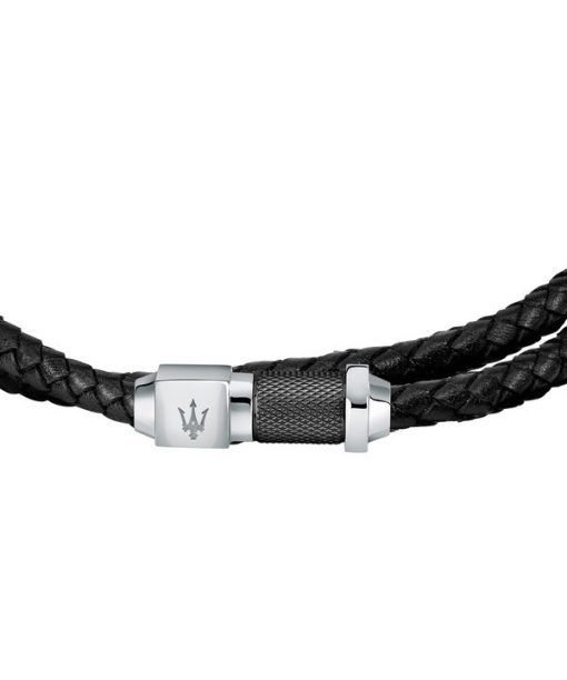 Maserati Jewels Armband aus recyceltem Leder und Edelstahl JM223AVE18 für Herren