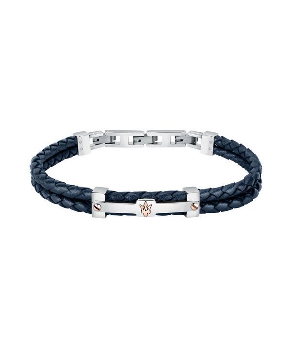 Maserati Jewels Armband aus recyceltem Leder und Edelstahl JM422AVE10 für Herren