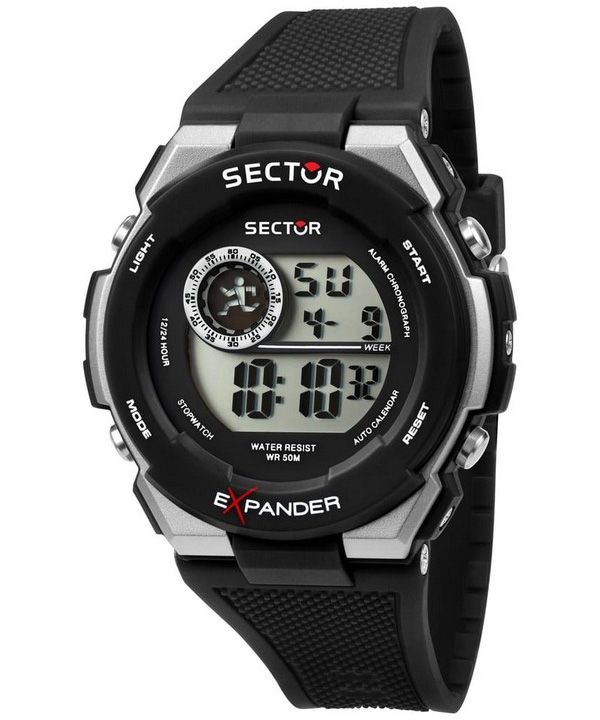 Sector EX-10 Digital Damenuhr mit schwarzem Polyurethan-Armband und Quarz R3251537001