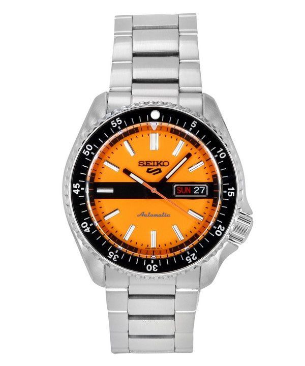 Seiko 5 Sports SKX Style The New Double Hurricane Special Edition Automatik-Herrenuhr SRPK11K1 100M mit orangefarbenem Zifferbla