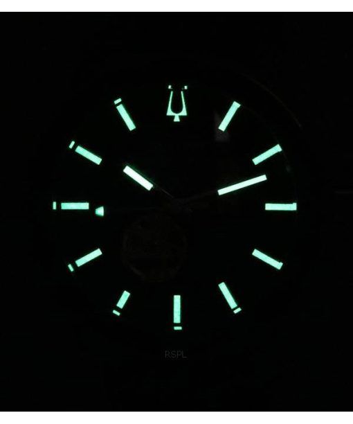 Bulova Maquina Chronograph schwarzes Zifferblatt schwarzes Armband Quarz 98B381 Herrenuhr