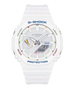 Casio G-Shock Analog-Digital-Harzarmband weißes Zifferblatt Robuste Solar GA-B2100FC-7A 200M Herrenuhr