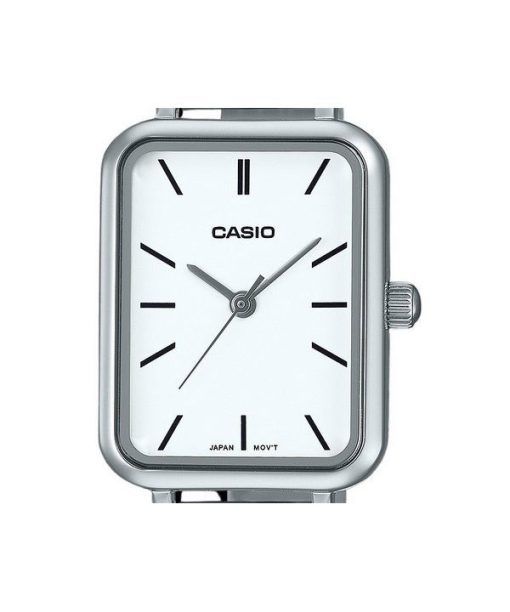 Casio Standard Analog Edelstahl weißes Zifferblatt Quarz LTP-V009D-7E Damenuhr