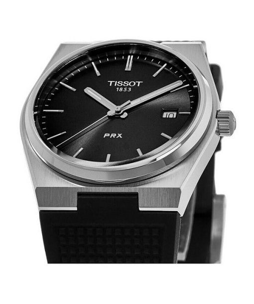 Tissot T-Classic PRX Gummiarmband schwarzes Zifferblatt Quarz T137.410.17.051.00 100M Herrenuhr